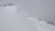 Large cornice chunks dropped on slope mostly created sluffing with 1very small wind slab avalanche. 
