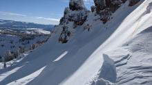 Close up of filled in crown below Castle Summit.