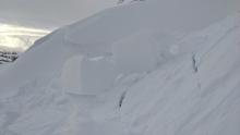 Skier triggered cornice failure on a test slope.