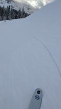 Skier triggered shooting cracks on the wind-loaded test slope before it avalanched.