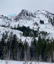 Natural crown on south ridge of Flagpole Peak