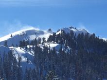 Blowing snow over Silver Peak in the afternoon hours