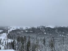 low clouds obscuring Castle Peak