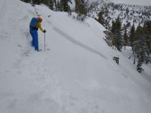 Storm slab triggered on a test slope with a ski cut