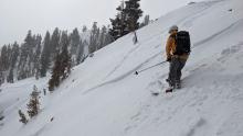 Human-triggered avalanches on a steep (38-40+ degree) E facing slope