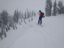 Large reactive cornice failures with a ski kick