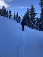 Skin-track with breakable ice crust. 