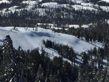 Cornice failure on the north side of ridge from Castle Peak