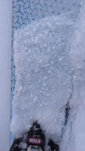 Graupel on top of a rain crust about 1-3 inches below the surface. 