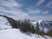 Slightly thicker but still minimal cloud cover looking to the SW across Lake Tahoe.