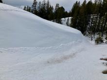 A very small north facing slope with a tiny bit of soft snow remaining. 