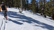 Wind affected snow near the ridge