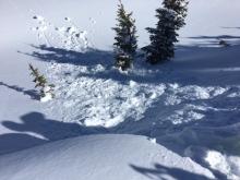 Dropping cornice chunks on slopes produced no results