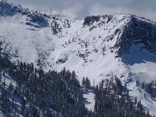 12:00 pm with additional loose wet avalanches having occurred since the first photo at 10:45 am