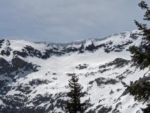 Several cornices in the area appeared threatening.