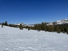 Frozen surfaces on ascent.