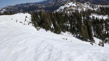 Rough snow surface conditions on the E face of Mt. Judah.