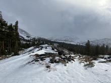 Windward side minimal snow