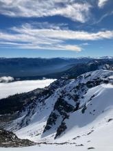 Looking south at the north facing slopes of South Bowl on Tallac.