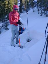 The layer of ice at the base of the snowpack. 