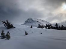 Evidence of wind on the fresh snow. 