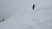 Alternate view of the test slope avalanches. The crown height on these was between 8 and 12 inches. 