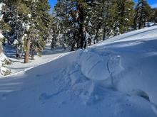 Test slope on NW aspect slid on a jump.