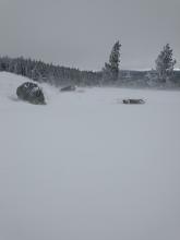 Blowing snow along the top of Lincoln Ridge