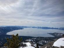 Increasing cloud cover over Lake Tahoe ahead of the slowly approaching storm system for tomorrow night.