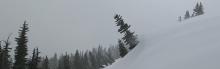 Intense blowing snow on along Lincoln Ridge.