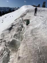 Large and deep fissure along Judah ridgeline