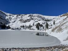 Red Lake cirque and non-frozen lake.