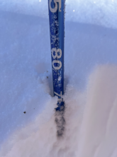 75-80cm snow depth observed
