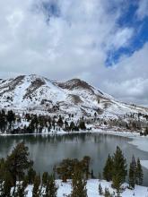 Looking down on Red Lake and Red Lake Peak.