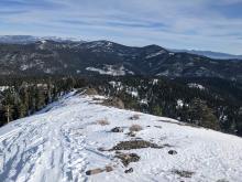 Wind scouring along the ridge.