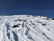 The summit of Andesite also has been hammered by SW and E-NE winds.