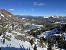 A look down at Red Lake and the service road.