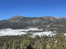 No snow on the solar aspects of Thompson Peak.