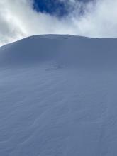 Small cornice collapse on Andesite Ridge