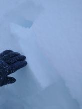 Storm snow cracks