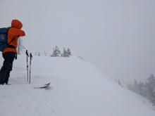 Large cornices built out along ridges.