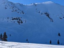 This avalanche was not seen on Thursday. Trigger could be riders or cornice fall