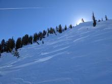 Wind scouring and sculpting near the top of Chickadee Ridge