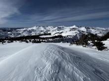 Looking out across Desolation Wilderness. Extensive scouring visible.