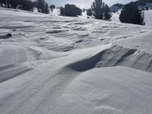 Wind sculpting in above treeline terrain.