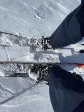 Breaking through 4" wind slabs in above treeline terrain.. 