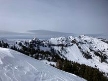 Increasing clouds and winds looking west at the Sierra Crest.