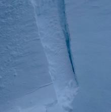 Close up of small slab avalanche