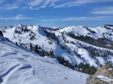 Signs of wind effect on the snow surface were widespread near treeline and above treeline.