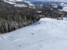 Wind scoured surfaces were widespread along the ridge tops.